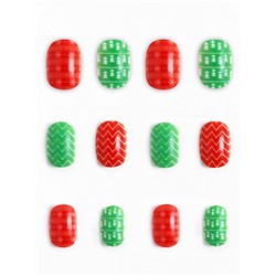 Детские накладные ногти на новый год «Морозная вьюга», 12 шт.