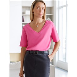 Футболка из 100% хлопка с V-образным вырезом