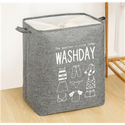 Корзина для вещей на завязках "Washday" серая