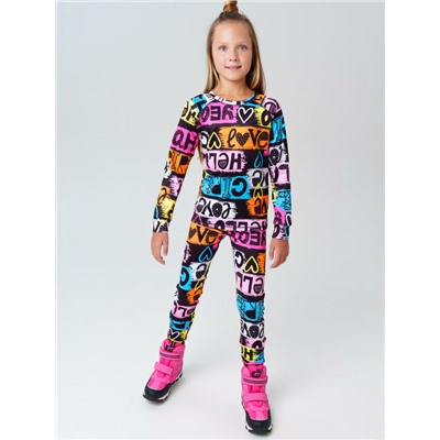 Термокомплект трикот. для девочек: фуфайка (футболка) с длин. рук, брюки