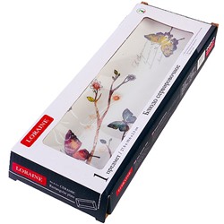 60135 Блюдо сервировочное 28х10,6х3см Бабочки в саду доломит LR (х24)