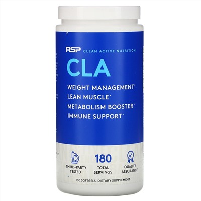 RSP Nutrition,  CLA, коррекция веса, 180 мягких таблеток