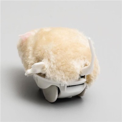 Мышь заводная малая, 8.5 см, искусственный мех, бежевая