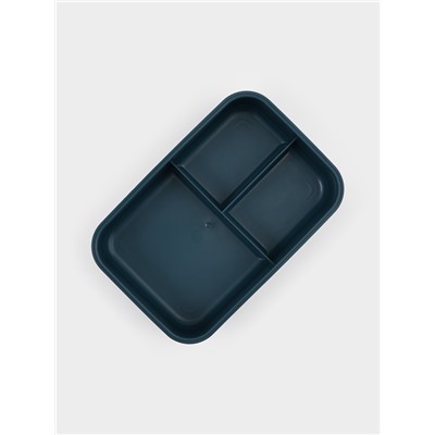 Ланч - бокс для еды Доляна, 3 секции, приборы, 1.3 л, 15.5×7.5×21.5 см, пластик, синий