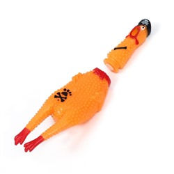 Игрушка пищащая «Курица пират» для собак, 28 см, жёлтая