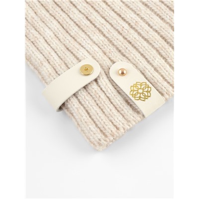 Бирка с кнопкой «Мандала» TEIRA, с тиснением, 8×1.5 см, 10 шт., цвет золотой, молочный