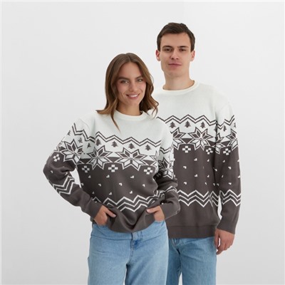 Свитер вязаный новогодний KAFTAN Scandinavia, размер 50, серый