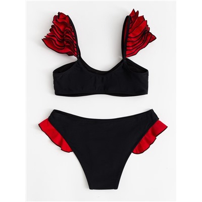 Купальник раздельный женский MINAKU Carmen, размер 48, красно-чёрный