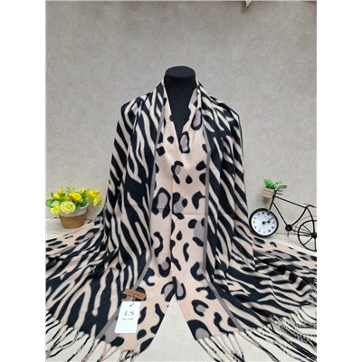 Мягкий двухсторонний палантин из кашемира мультицвет