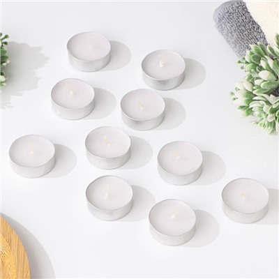 Набор свечей чайных, 3.8×1.6 см, 3.5 ч, 12 г, 30 шт., белый