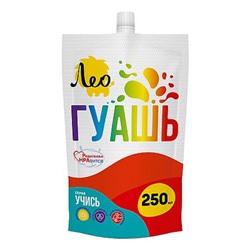 Гуашь 250 мл алая(scarlet) 337 "Учись" Группа 3 дой-пак с штуцером LGD-250 Лео