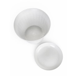 Кашпо для цветов «Ротанг», 8 л, d=27.5 см, h=20.5 см, пластиковое, с поддоном, белое