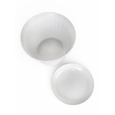 Кашпо для цветов «Ротанг», 8 л, d=27.5 см, h=20.5 см, пластиковое, с поддоном, белое