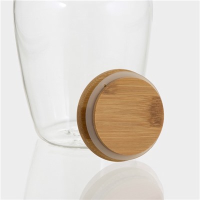 Банка для хранения «Эко. Кубышка», 750 мл, 10.5×14.5 см, с бамбуковой крышкой, стекло