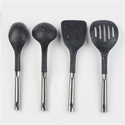 Набор кухонных принадлежностей Доляна «Космос», 4 предмета, чёрный