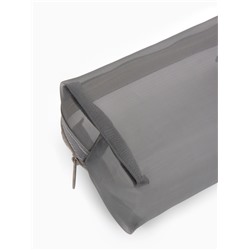 Косметичка Classic, полупрозрачная, на молнии, серая