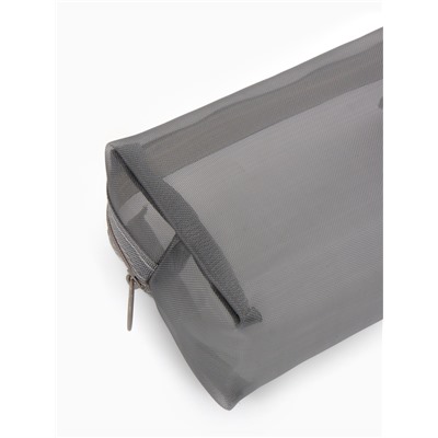 Косметичка Classic, полупрозрачная, на молнии, серая