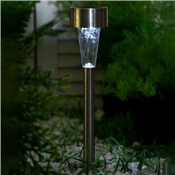 Садовый светильник на солнечной батарее «Трапеция», 5.3×38×5.3 см, 1 LED, свечение белое