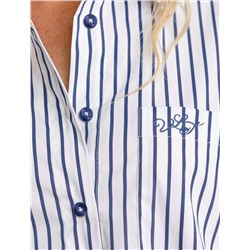 Блузка свободного силуэта в полоску из эластичного хлопка