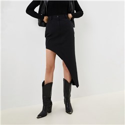 Юбка миди асимметричная женская MIST: Denim размер 48, чёрная