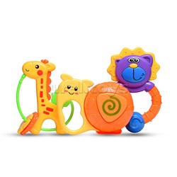 Набор погремушек "Веселье зверят" в пакете