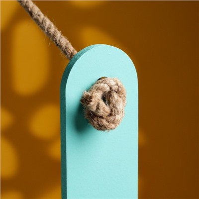 Подарочный ящик «Аром», деревянный, ручка - канат, бирюзовый, набор 3 шт.