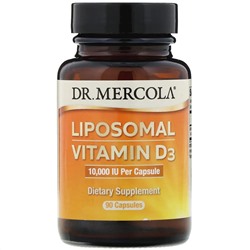 Dr. Mercola, Липосомный витамин D3, 10 000 МЕ, 90 капсул