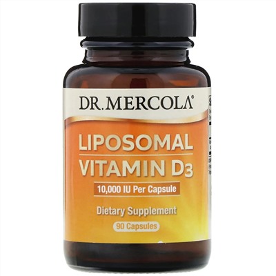 Dr. Mercola, Липосомный витамин D3, 10 000 МЕ, 90 капсул
