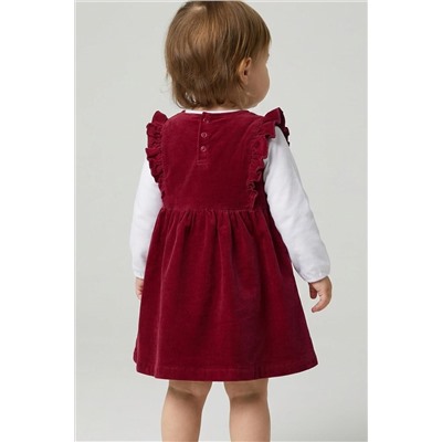 Комплект детский для девочек: сарафан текстильный, джемпер трикотажный (футболка с длинными рукавами PLAYTODAY, 1240256