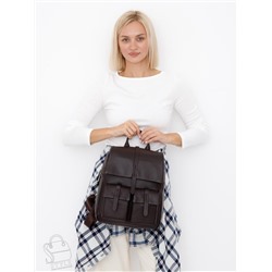 Рюкзак женский кожаный 18297 coffee  Polina&Eiterou