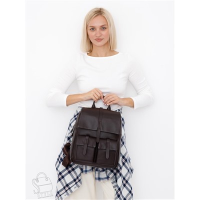 Рюкзак женский кожаный 18297 coffee  Polina&Eiterou