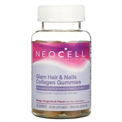 Neocell, Glam Hair & Nails Collagen, Mango Dragonfruit, 60 Gummies