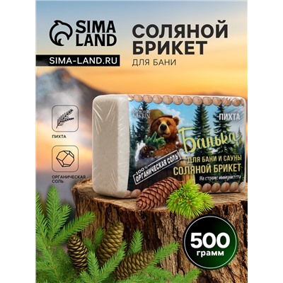 Соляной брикет для бани "Банька" пихта, 500 г