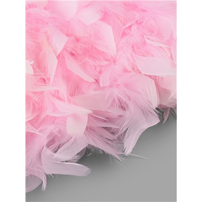 Перья индюка декоративные, на ленте, 13-17 см, 5±0.5 м, розовые