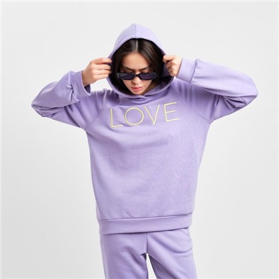 Костюм женский (толстовка, брюки) MIST Love, размер 44-46, лиловый