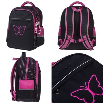 Рюкзак 1-4 класс школьный "ЛАЙТ. Магия бабочек" 38х29х14,5 см 2 отделения 3 кармана (068125) 15160 Хатбер