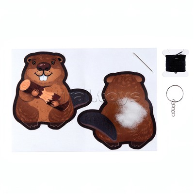 Игрушка мягкая. Брелок своими руками "Бобр"