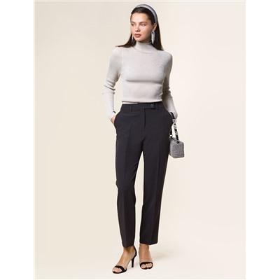 Укороченные, прямые брюки из  поливискозы с эластаном