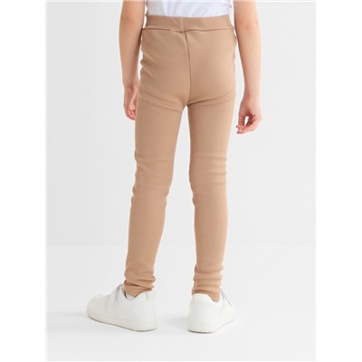 Легинсы для девочки на флисе Collorista, коричневые, рост 152 см