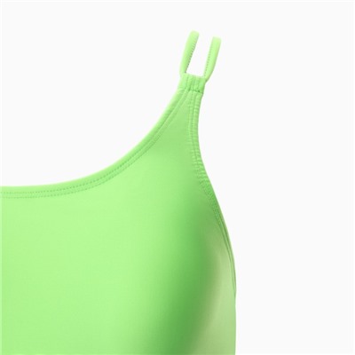 Купальник женский слитный на одно плечо, размер 42, салатовый