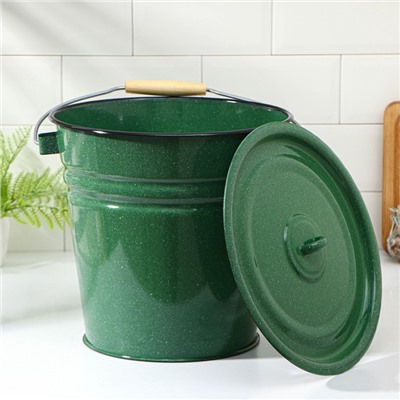 УЦЕНКА Ведро,12 л, без крышки, зелёное, с зерном