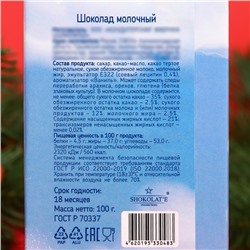 Шоколад молочный новогодний«Зимние Снегири», 90 г
