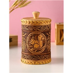 Туес с кантами «Лесная красавица», банка для хранения, береста