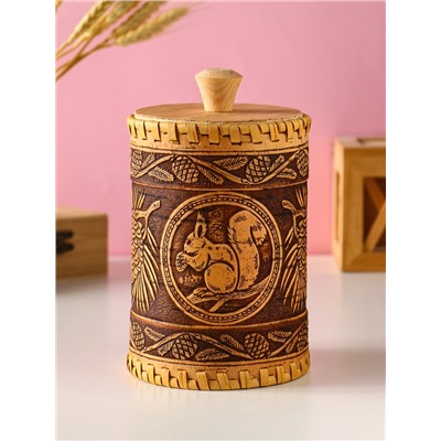 Туес с кантами «Лесная красавица», банка для хранения, береста