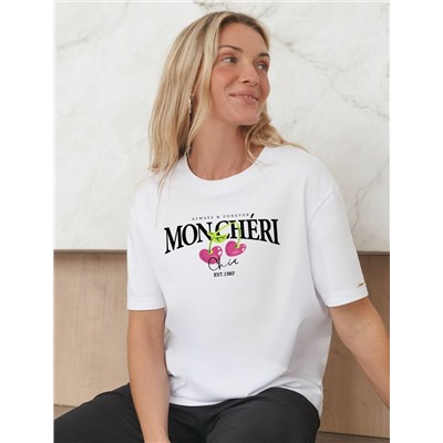 Футболка с принтом свободная эластичная из премиального хлопка