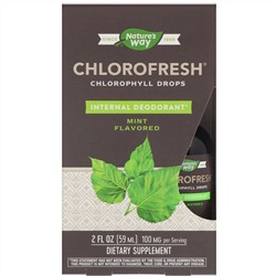 Nature's Way, Chlorofresh, капли с хлорофиллом, со вкусом мяты, 59 мл (2 жидких унции)