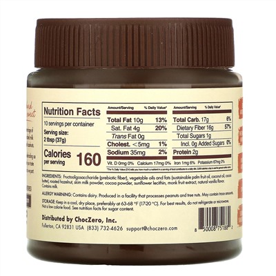 ChocZero, Keto Spread, Chocolate Hazelnut, 12 oz