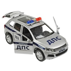 Машина металл свет-звук Volkswagen Touareg Полиция 12 см, (двер, багажник) инерц, в коробке