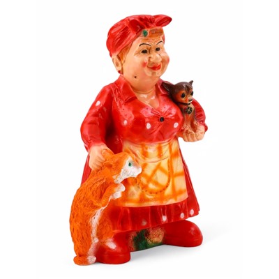 Садовая фигура из гипса «Тёща с котом и собакой», 51×44×77 см, МИКС