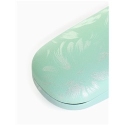 Футляр для очков на хлопушке, с цветочным принтом, размер 16×6×3 см, зелёный